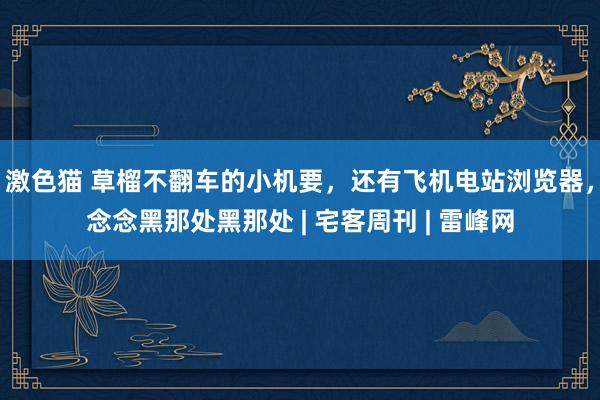 激色猫 草榴不翻车的小机要，还有飞机电站浏览器，念念黑那处黑那处 | 宅客周刊 | 雷峰网