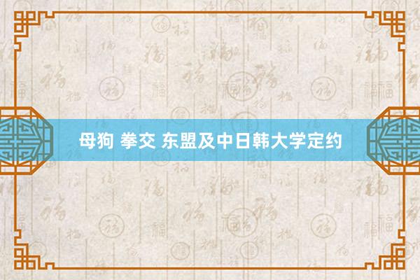 母狗 拳交 东盟及中日韩大学定约