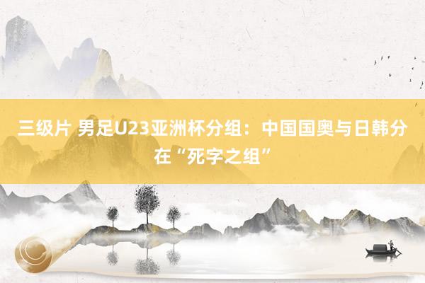 三级片 男足U23亚洲杯分组：中国国奥与日韩分在“死字之组”