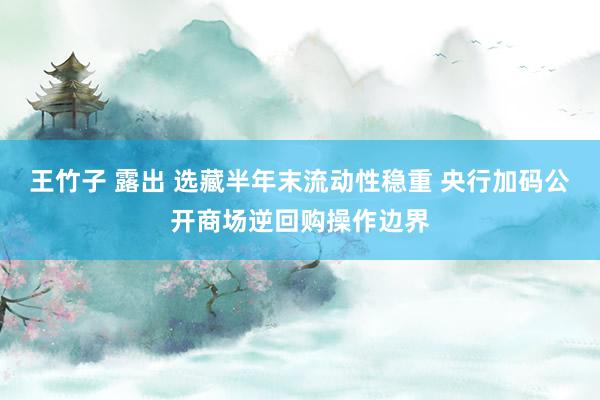王竹子 露出 选藏半年末流动性稳重 央行加码公开商场逆回购操作边界