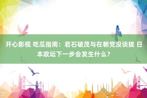 开心影视 吃瓜指南：若石破茂与在朝党没谈拢 日本政坛下一步会发生什么？